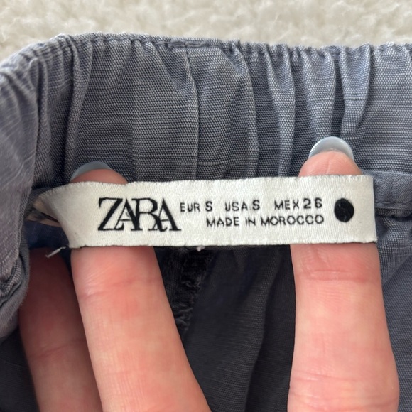 Zara Elastic waist Drawstring Joggers lyocell linen blend sz S - Picture 8 of 11